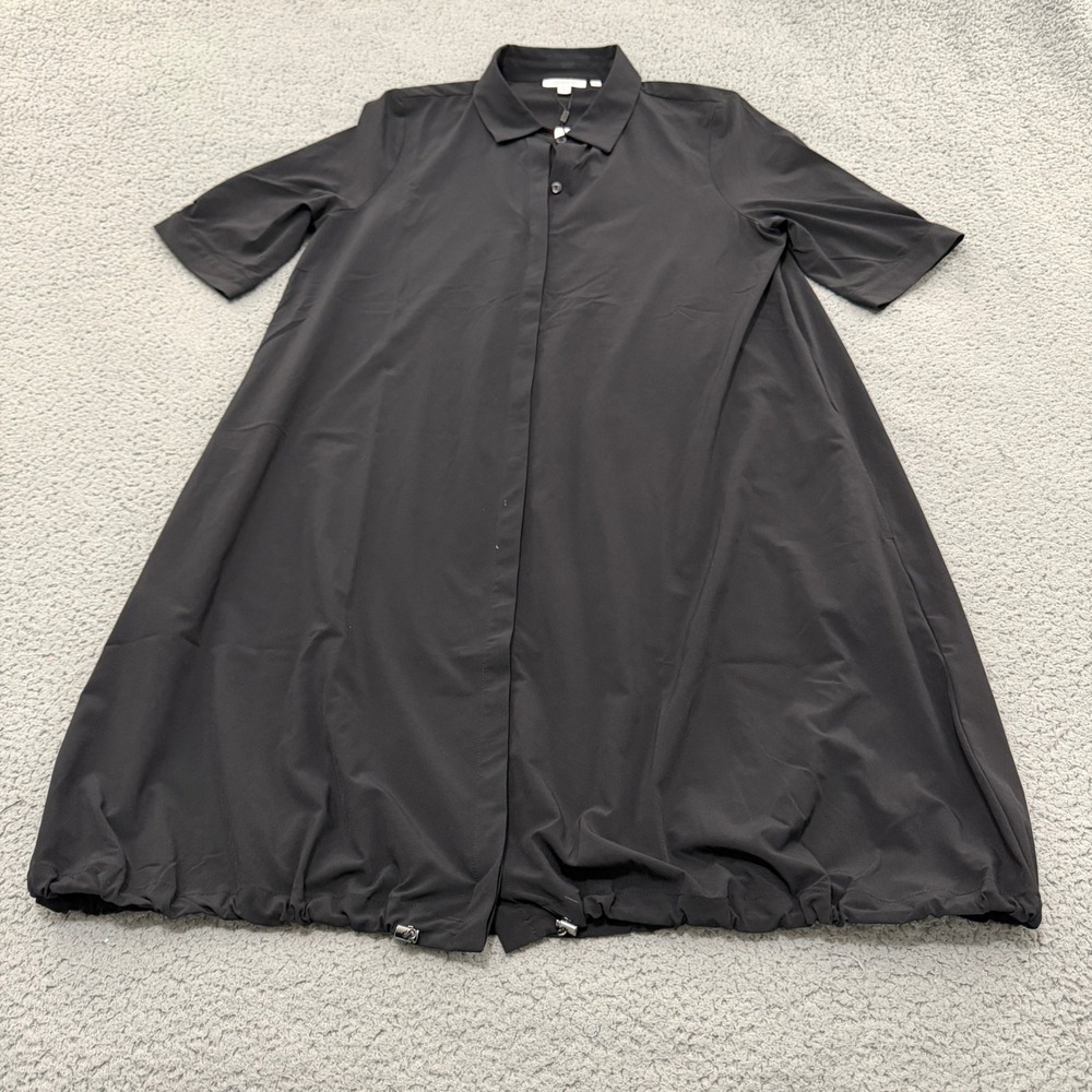Chicos Zenergy Neema Bungee Dress Black Short Sleeve UPF Size 1 M NWT